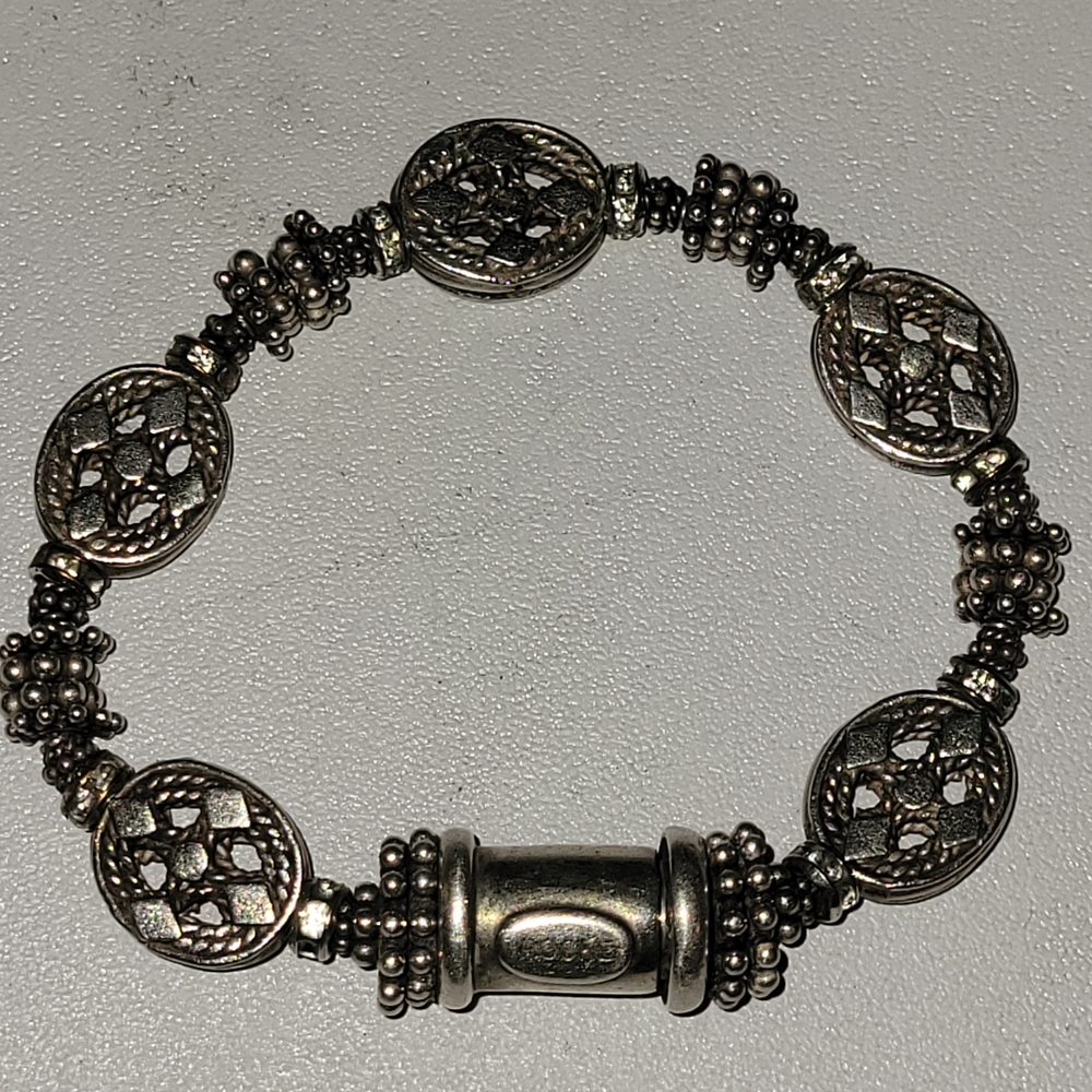 Rocke Solid Sterling Silver Beaded Bracelet - image 8